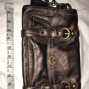 RARE! Coach Legacy Garcia bronze leather wristlet
